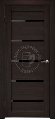 Межкомнатная дверь Александра (Вельвет, Лакобель черный)